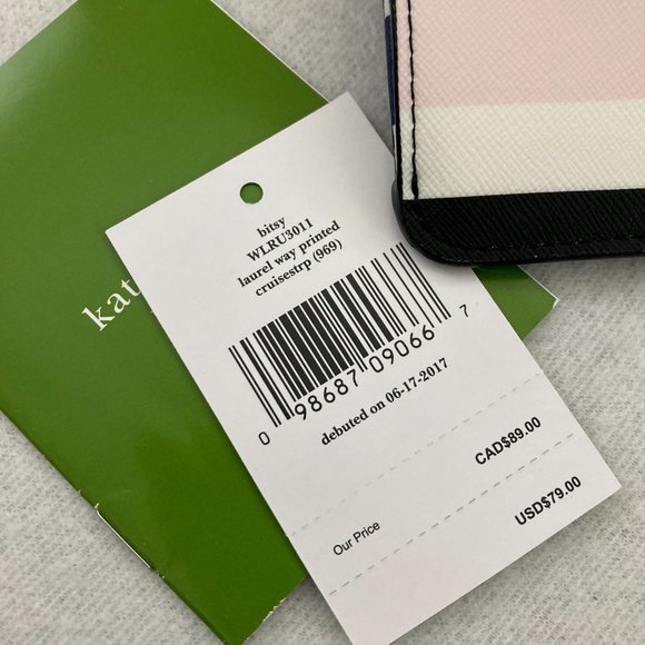 Kate Spade "Bitsy" Cruise Stripe Card Holder/Coin Purse - Picture 4 of 7